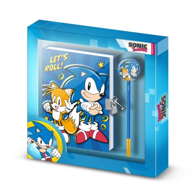 Karactermania детски комплект таен дневник 100 листа и химикалка в кутия SONIC Lets roll , 05132, син 05132 Karactermania детски комплект таен дневник 100 листа и химикалка в кутия SONIC Lets roll , 05132, син 05132