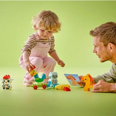 LEGO Детски Конструктор LEGO DUPLO Влак за животни, R 10412, 19 части, момиче и момче, многоцветен R 10412 LEGO Детски Конструктор LEGO DUPLO Влак за животни, R 10412, 19 части, момиче и момче, многоцветен R 10412
