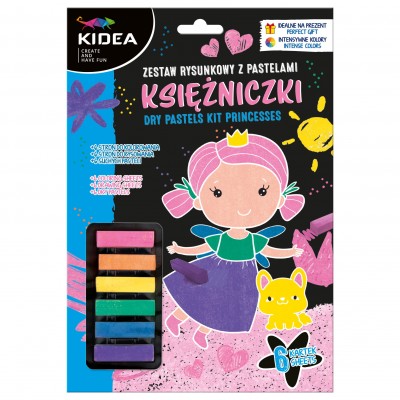 KIDEA Комплект за рисуване с пастели Принцеси, 104512, многоцветен 104512 KIDEA Комплект за рисуване с пастели Принцеси, 104512, многоцветен 104512
