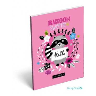 Lizzy Card Тефтерче А7 LOLLIPOP RACCOON SWEETIE 17828, за момиче, розов, многоцветен 17828 Lizzy Card Тефтерче А7 LOLLIPOP RACCOON SWEETIE 17828, за момиче, розов, многоцветен 17828