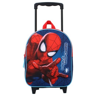 Vadobag Детска 3D раница на колела SPIDER-MAN  Friends Aroun Town, Спайдър-Мен, 200-2596, за момче, синьо и червено 200-2596