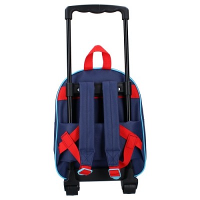 Vadobag Детска 3D раница на колела SPIDER-MAN  Friends Aroun Town, Спайдър-Мен, 200-2596, за момче, синьо и червено 200-2596