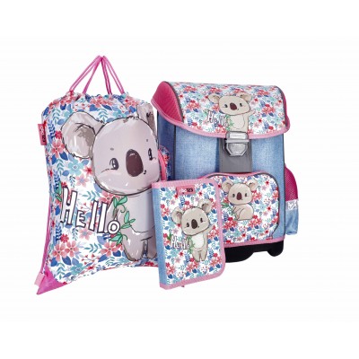 ABC123 Ученическа ергономична раница KOALA, Коала, Комплект 3 в 1, 831068, за момиче 831068 ABC123 Ученическа ергономична раница KOALA, Коала, Комплект 3 в 1, 831068, за момиче 831068