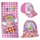 Cerda, PEPPA PIG детсски комплект шапка и плажна кърпа в сак, 2200010144, момиче, розов, многоцветен 2200010144 Cerda, PEPPA PIG детсски комплект шапка и плажна кърпа в сак, 2200010144, момиче, розов, многоцветен 2200010144