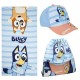 Cerda, BLUEY детски комплект шапка и плажна кърпа в сак, 2200010146, сини многоцветен 2200010146 Cerda, BLUEY детски комплект шапка и плажна кърпа в сак, 2200010146, сини многоцветен 2200010146