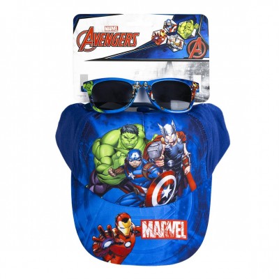 Cerda Комплект шапка и слънчеви очила Avengers, 2200010461, момче, синьо, многоцветно Cerda Комплект шапка и слънчеви очила Avengers, 2200010461, момче, синьо, многоцветно