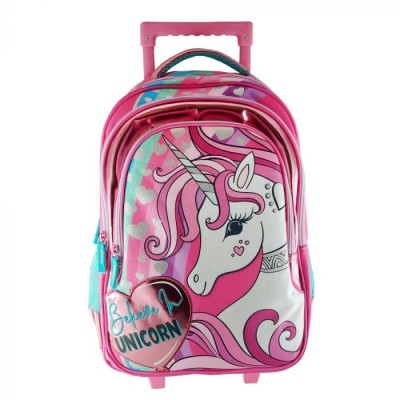 Ученическа раница на колела Believe in Unicorn, U 241251, момиче, розова U 241251 Ученическа раница на колела Believe in Unicorn, U 241251, момиче, розова U 241251