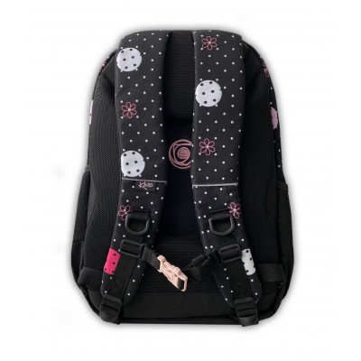 KAOS Ученическа раница 2в1 LAYLA, 4 отделения, 47563, за момиче, черна, многоцветна 47563 KAOS Ученическа раница 2в1 LAYLA, 4 отделения, 47563, за момиче, черна, многоцветна 47563