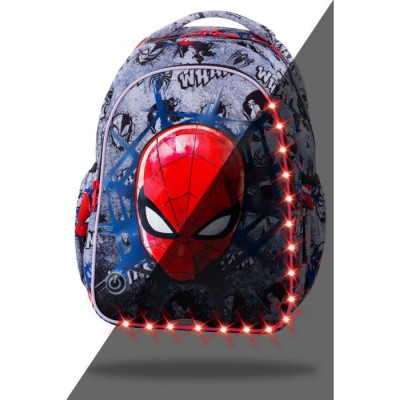 CoolPack Ученическа Светеща раница с LED светлини Joy S Spiderman Black, L B47303, за ,момче, синя, многоцветна L B47303 CoolPack Ученическа Светеща раница с LED светлини Joy S Spiderman Black, L B47303, за ,момче, синя, многоцветна L B47303