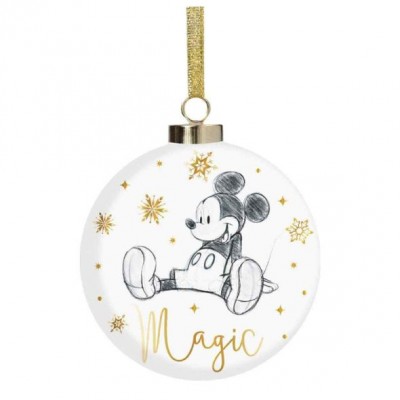 Widdop Bingham Луксозна керамична коледна топка Disney Mickey Mouse, R 5017224904873, прозрачна, черно и жълто Widdop Bingham Луксозна керамична коледна топка Disney Mickey Mouse, R 5017224904873, прозрачна, черно и жълто