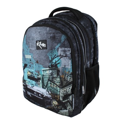 Kaos Ученическа раница 2 в 1 Carver, 54174, момче, черна, многоцветна Kaos Ученическа раница 2 в 1 Carver, 54174, момче, черна, многоцветна