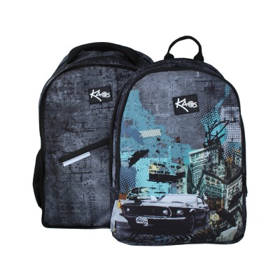 Kaos Ученическа раница 2 в 1 Carver, 54174, момче, черна, многоцветна Kaos Ученическа раница 2 в 1 Carver, 54174, момче, черна, многоцветна