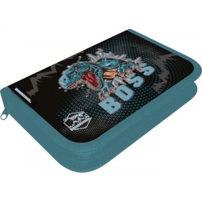 Lizzy Card Ученически несесер с 1 цип DINO COOL Boss, T 24121902, Празен, момче, многоцветен