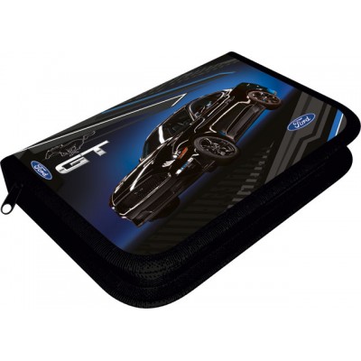 Lizzy Card Ученически несесер с 1 цип FORD Black, T 24122015, Празен, момче, многоцветен