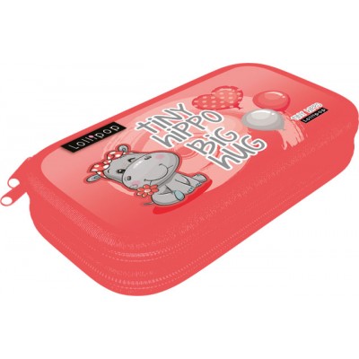 Lizzy Card Ученически несесер с 2 ципа Lollipop Thiny Hippo, T 24122263, момиче, многоцветен Lizzy Card Ученически несесер с 2 ципа Lollipop Thiny Hippo, T 24122263, момиче, многоцветен