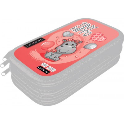 Lizzy Card Ученически несесер с 3 ципа Lollipop Thiny Hippo, T 24122763, Празен, момиче, многоцветен Lizzy Card Ученически несесер с 3 ципа Lollipop Thiny Hippo, T 24122763, Празен, момиче, многоцветен