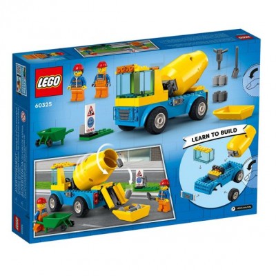 LEGO Детски Конструктор LEGO City Бетонобъркачка, R 60325, момче, многоцветна 60325