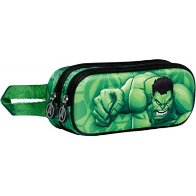 Karactermania несесер 3D Hulk, Хълк с 2 ципа 02917, зелена, за момче 02917 Karactermania несесер 3D Hulk, Хълк с 2 ципа 02917, зелена, за момче 02917