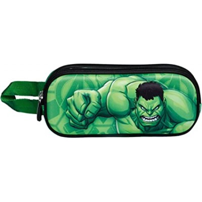 Karactermania несесер 3D Hulk, Хълк с 2 ципа 02917, зелена, за момче 02917 Karactermania несесер 3D Hulk, Хълк с 2 ципа 02917, зелена, за момче 02917