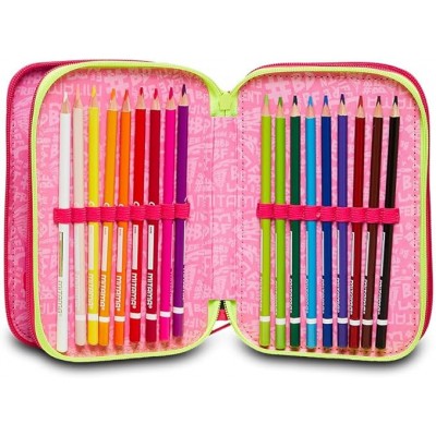 MITAMA Candy Boom несесер с 3 ципа, ПЪЛЕН, 64284, момиче, розов, многоцветен 64284 MITAMA Candy Boom несесер с 3 ципа, ПЪЛЕН, 64284, момиче, розов, многоцветен 64284