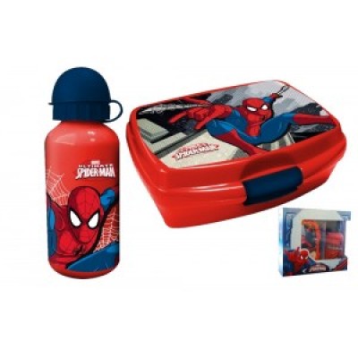 Комплект Алуминиева Бутилка и Кутия за храна SPIDERMAN, Спайдър-Мен, 44227, за момче, червена 44227