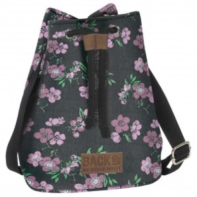Чанта BackUP Flower с лилави цветя, едно отделение, модел CA36, код 65127 65127