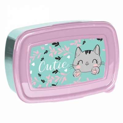 Paso Кутия за храна CAT, коте PP21CA-3022, 750мл, за момиче, зелено и розово PP21CA-3022
