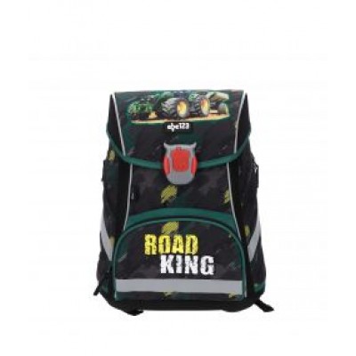 ABC123 Комплект 4 в 1 Ученическа ергономична раница Road King 2023 , 723959, за момче, черно и жълто 723959 ABC123 Комплект 4 в 1 Ученическа ергономична раница Road King 2023 , 723959, за момче, черно и жълто 723959