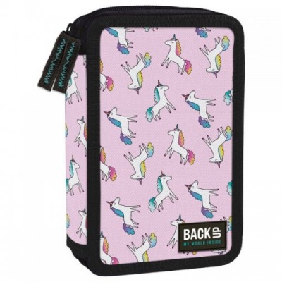 BackUp Ученически несесер с 2 oтделения, пълен, Pink Unicorn, 73283, розов 73283 BackUp Ученически несесер с 2 oтделения, пълен, Pink Unicorn, 73283, розов 73283