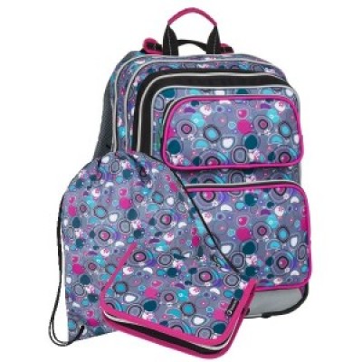 BAGMASTER Ученическа Антатомична раница GALAXY 8A, Комплект 3 в 1, 8336-1, за момиче. многоцветен 8336-1 BAGMASTER Ученическа Антатомична раница GALAXY 8A, Комплект 3 в 1, 8336-1, за момиче. многоцветен 8336-1