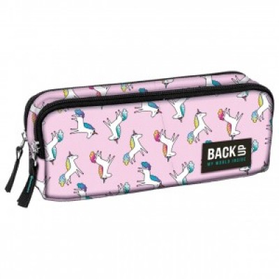 BackUp Ученически несесер, 2 отделения, 73207, Pink Unicorn, розов 73207 BackUp Ученически несесер, 2 отделения, 73207, Pink Unicorn, розов 73207