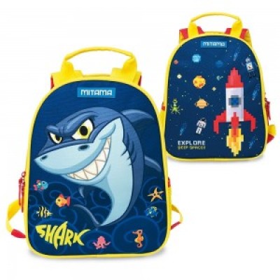 MITAMA Детска раница с 2 лица SPINNY SHARK, Акула, 63403, за момче, многоцветна 63403