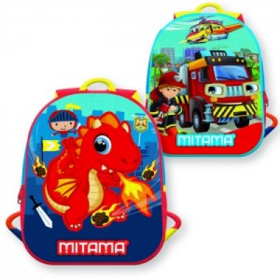 MITAMA Детска раница с 2 лица SPINNY Dragon- Fireman, 634032, за момче, многоцветна 634032