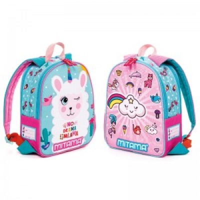 MITAMA Детска раница с 2 лицеа SPINNY LAMA-CUPCAKE, Лама, 634001, за момиче, многоцветна 634001