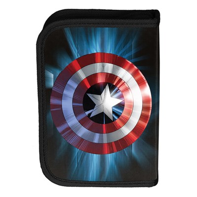 Paso Ученически несесер с 1 цип Avengers , празен, AV23DD-P001BW, за момче, черeн, многоцветeн AV23DD-P001BW Paso Ученически несесер с 1 цип Avengers , празен, AV23DD-P001BW, за момче, черeн, многоцветeн AV23DD-P001BW