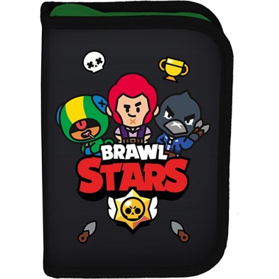 Paso Ученически несесер с 1 цип Brawl Stars, празен, BS21GB-001BW, за момче, черен, многоцветен BS21GB-001BW Paso Ученически несесер с 1 цип Brawl Stars, празен, BS21GB-001BW, за момче, черен, многоцветен BS21GB-001BW