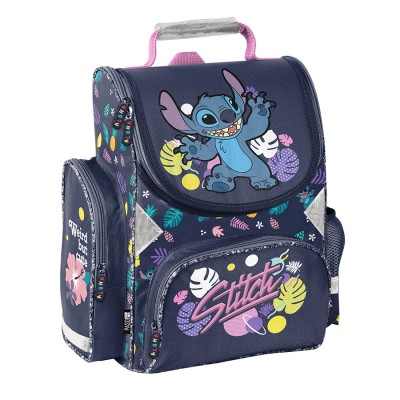 PASO Ученическа ергономична раница, тип кутия STITCH, DS24BB-525, момиче, синя, многоцветна DS24BB-525 PASO Ученическа ергономична раница, тип кутия STITCH, DS24BB-525, момиче, синя, многоцветна DS24BB-525