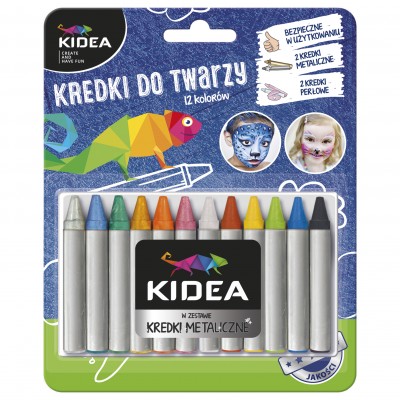 KIDEA, Пастели за лице и тяло 12 цвята, 36721, Derfrofm 36721 KIDEA, Пастели за лице и тяло 12 цвята, 36721, Derfrofm 36721
