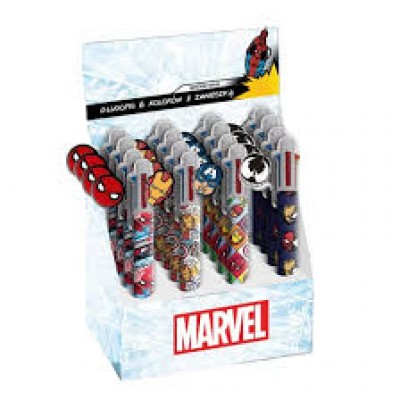 PASO AVENGERS химикалка 6 цвята с емблема, AV23DD-3656D, многоцветна AV23DD-3656D PASO AVENGERS химикалка 6 цвята с емблема, AV23DD-3656D, многоцветна AV23DD-3656D