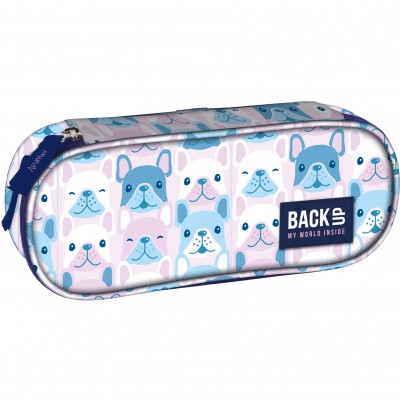 BackUp Ученически несесер овален, Buldog, 88485, празен, многоцветен, за момиче 88485 BackUp Ученически несесер овален, Buldog, 88485, празен, многоцветен, за момиче 88485