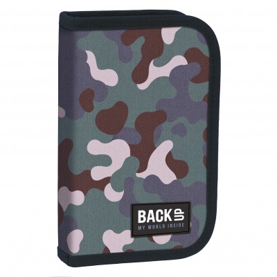 BackUp Ученически несесер Camouflage, 1 цип, зареден, 89062, милитъри, момче 89062