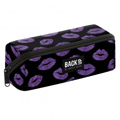 BackUP Несесер с 1 цип Kiss, 7 K 27, T 702495, момиче, лилаво/черно BackUP Несесер с 1 цип Kiss, 7 K 27, T 702495, момиче, лилаво/черно