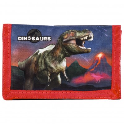 Derform Детско портмоне Dinosaur 17, Динозавър, 87860, черно и червено, за момче 87860