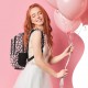 BackUP Ученическа раница Hearts,101337, 6 X 37, момиче, черно и розово 101337 BackUP Ученическа раница Hearts,101337, 6 X 37, момиче, черно и розово 101337