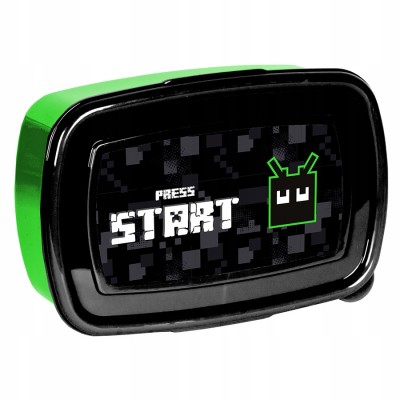 Paso Кутия за храна Press Start, PP22AM-3022, 750мл, за момче, в черно и зелено PP22AM-3022 Paso Кутия за храна Press Start, PP22AM-3022, 750мл, за момче, в черно и зелено PP22AM-3022