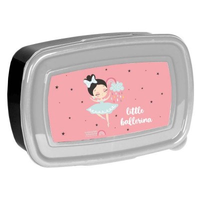 Paso Кутия за храна BALLERINA, Балерина, PP22BC-3021, 750мл, сиво и розово, за момиче PP22BC-3022 Paso Кутия за храна BALLERINA, Балерина, PP22BC-3021, 750мл, сиво и розово, за момиче PP22BC-3022
