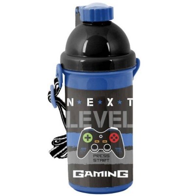 Paso Бутилка за вода GAMING Next Level, PP22GA-3021, 0.5л. за момче, черна PP22GA-3021 Paso Бутилка за вода GAMING Next Level, PP22GA-3021, 0.5л. за момче, черна PP22GA-3021