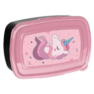 Paso Кутия за храна UNICORN, Еднорог, PP22JE-3022, 750мл, черно и розово, за момиче PP22JE-3022 Paso Кутия за храна UNICORN, Еднорог, PP22JE-3022, 750мл, черно и розово, за момиче PP22JE-3022