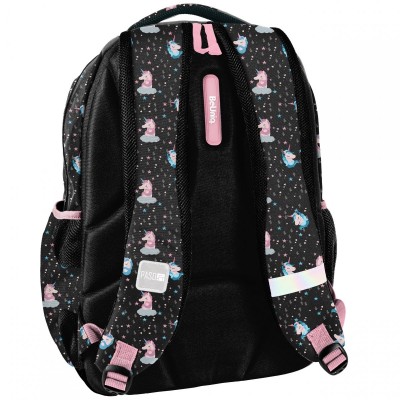 Paso Ученическа ергономична раница UNICORN BLACK, 3 отделения PP22UN-2706 за момиче PP22UN-2706