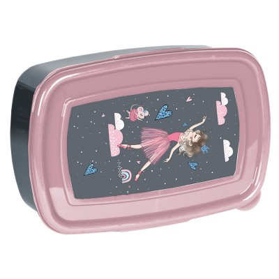 Paso Кутия за храна BALLERINA, Балерина, PP23BA-3022, 750мл, сиво и розово, за момиче PP23BA-3022